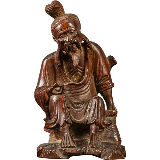 清	黄杨木雕渔翁人物摆件 商品图5