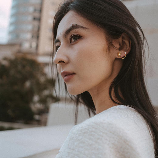 【蔡文静同款】alodia.co 品牌直发 春季新品微笑耳环 925银天然珍珠日常通勤金色银色 商品图5
