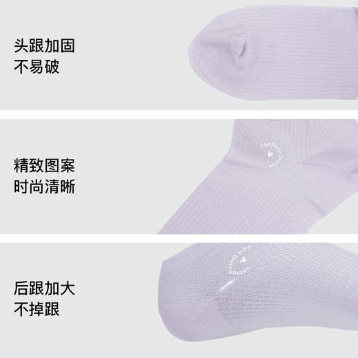 【满3双/19.9元】【秀黛】女士爱心字母胶印船袜女士袜子S5220015T【门店同款】 商品图2