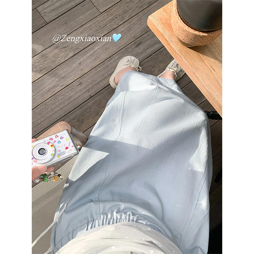 【149元任选2件】现货！韩系温柔蓝色松紧腰宽松A字半身裙or罩衫2件套 商品图4