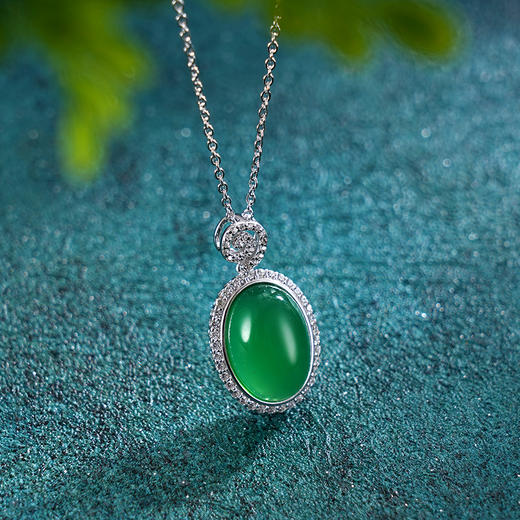 子佩集S925银【盛夏流光】套链【TL013148】纯银绿玉髓项链2412 商品图5