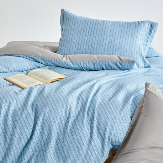 【分仓直发包邮】无印良品抗菌长绒棉四件套（几何秘境/秋波蓝）MJ-T2024-0296 商品图4