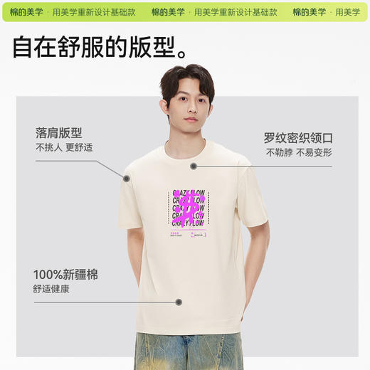 「棉的美学」美式街头重磅纯棉短袖男夏季2025新款美元印花休闲t恤 商品图3