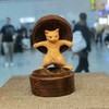 贪吃猫°黄杨镶胡桃木摆件 商品缩略图0