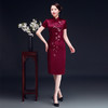 时尚高端绣花，婚礼喜事丈母娘旗袍裙LHS-L9080 商品缩略图0