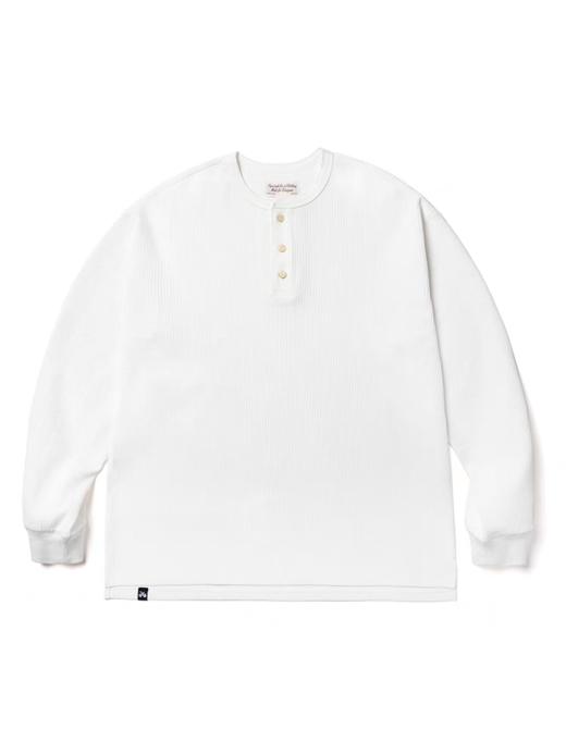 SUPERTOFU(SPTF) /RC-SS25-T001/做旧果实纽扣 亨利领 华夫格 长袖T恤 商品图3