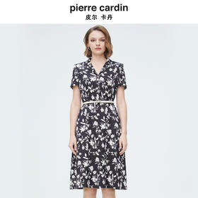 [皮尔卡丹女装]连衣裙法式香风千鸟格通勤修身连衣裙