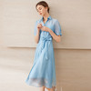【通透蓝色欧根纱衬衫连衣裙】EITIE爱特爱夏日清爽通勤2025夏新款B2507658 商品缩略图2