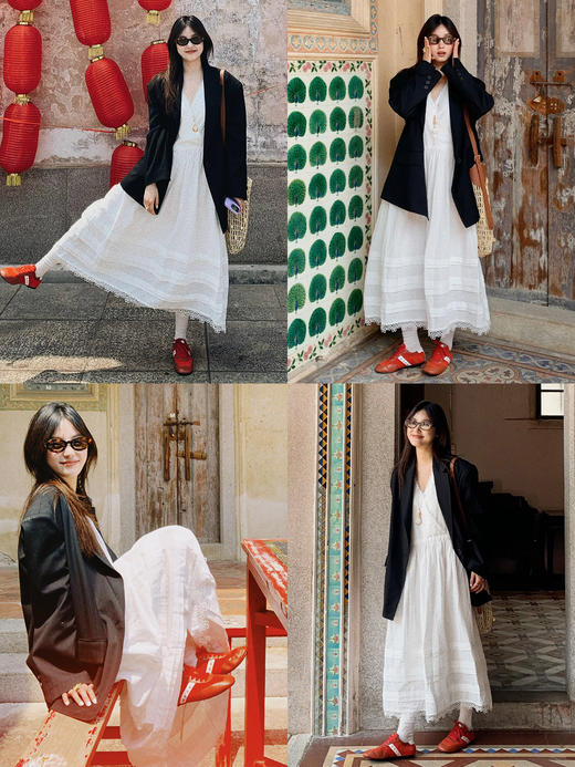 HIDEMI 银线细条纹极简大廓形垫肩大宽肩男朋友卷边西装 商品图4