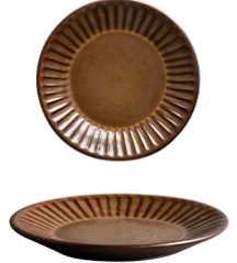 炽黑条纹浅碟 6寸