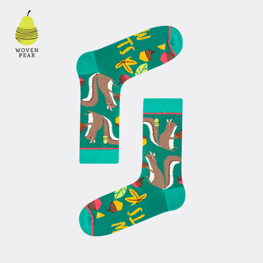 woven pear原创袜子女中筒袜ins潮个性字母刺绣柔软透气外穿长袜 商品图1