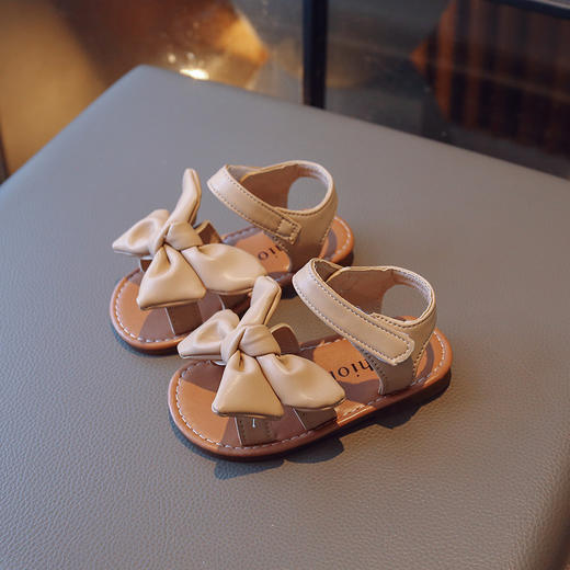 【韩版设计，蝴蝶结公主鞋！】女童凉鞋2025夏季新款 韩版小童蝴蝶结公主鞋 软底宝宝沙滩鞋-QQ 商品图1