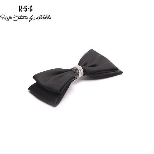 RSG郭培成衣品牌法式缎面黑色大号蝴蝶结发夹顶夹 商品图4