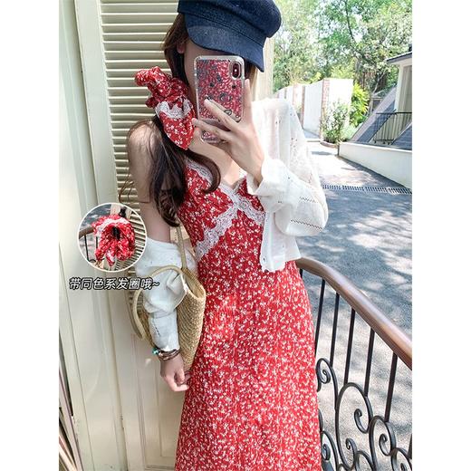 【折后再享2件88折】最后一波现货！蕾丝拼接碎花吊带连衣裙 日常209.99/件 立减70 秒杀139.99/件！！ 商品图1