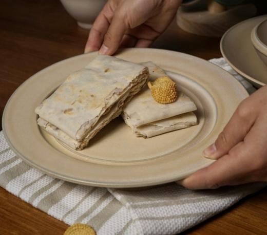 拉丝米黄浅盘 10寸 商品图0