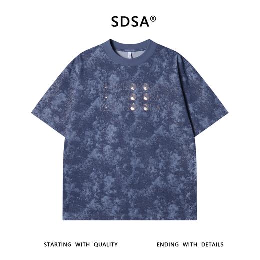 T3264夏季高级感新款韩系简约刺绣字母细闪短袖T恤简约宽松圆领上衣 商品图1