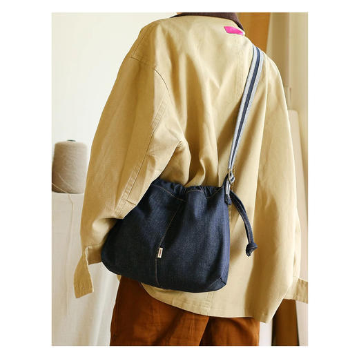 裁缝学苑AQ462日系复古牛仔斜挎单肩帆布包纸样女装大容量通勤托特包样板 商品图3