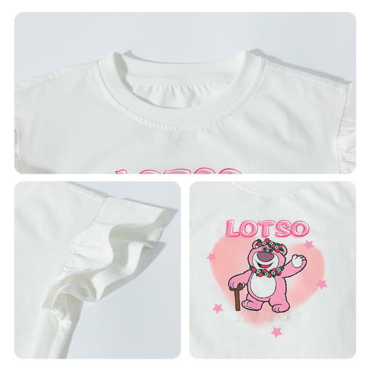 迪士尼2025夏季新款女童短袖套装小飞袖T恤款式透气休闲短裤两件套ZD2ET046 商品图6