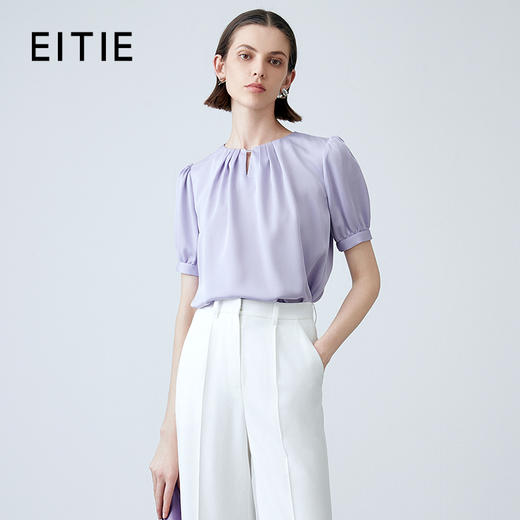 EITIE爱特爱夏季新款通勤高级感气质显瘦上衣7813509 商品图0