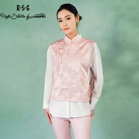 郭培成衣品牌精品系列新中式斜襟玫瑰花盘扣马甲