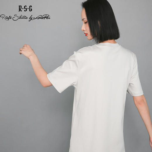 RSG郭培成衣品牌灰色棉质手工装饰宽松长连衣裙 商品图4