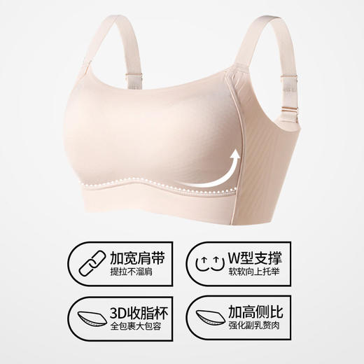 QC-W6272*  内衣女大胸显小收副乳防下垂全罩杯薄款夏季文胸罩调整型大码无痕（单件） 商品图2