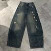 NY分割磨破设计牛仔弯刀裤50320夏季124512202608 商品缩略图3
