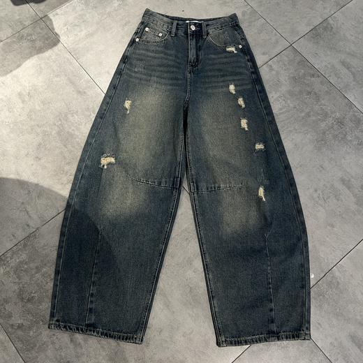NY分割磨破设计牛仔弯刀裤50320夏季124512202608 商品图3