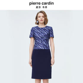 [皮尔卡丹女装]连衣裙酒红优雅羊毛高级感通勤场合裙子