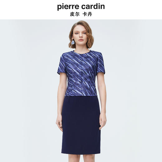 [皮尔卡丹女装]连衣裙酒红优雅羊毛高级感通勤场合裙子 商品图0