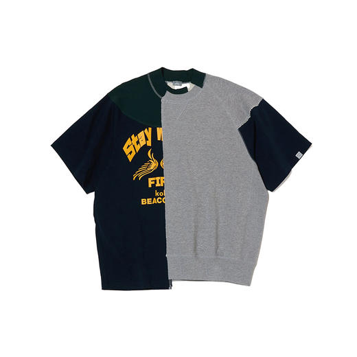 kolor BEACON Sweater REMAKE不规则拼接短袖圆领卫衣 商品图4