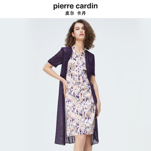 [皮尔卡丹女装]连衣裙法式高级感三醋酸短袖通勤裙子 商品图4