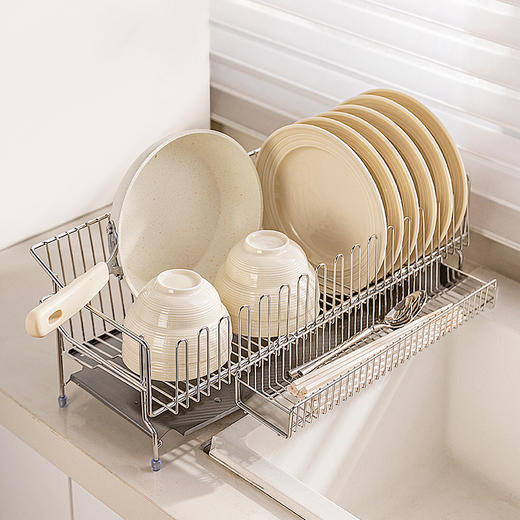 摩登主妇304不锈钢碗碟沥水架厨房窄边水池碗筷碗盘置物架收纳架 商品图0