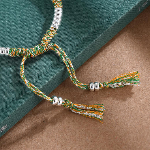 子佩集S925银【荷香绕腕】手链【SL01046】纯银钱串腰缠万贯珐琅彩莲花盘缠盘缠2504 商品图2