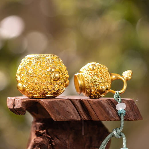 朱炳仁铜 福禄欢喜挂件 大号 大挂件包挂装饰配件花丝工艺葫芦礼物玄学小摆件 商品图3