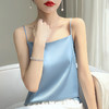 奥伊米夏季女奢华光泽丝滑仿真丝百搭V领一字领背心吊带 商品缩略图4
