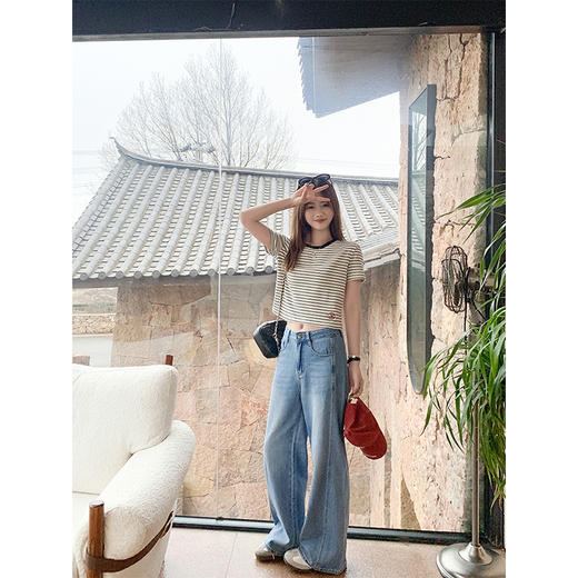 【110元任选2件】最后一波现货！黑白条纹短款短袖T 商品图3