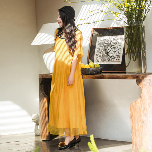 【林栖设计小店】（现货）绣花真丝连衣裙气质新中式宽松显瘦2025夏季新品改良襦裙1952115 商品图2