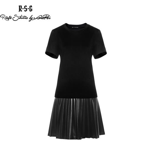 RSG郭培成衣品牌原创高级设计感小众拼接百褶T恤连衣裙 商品图1