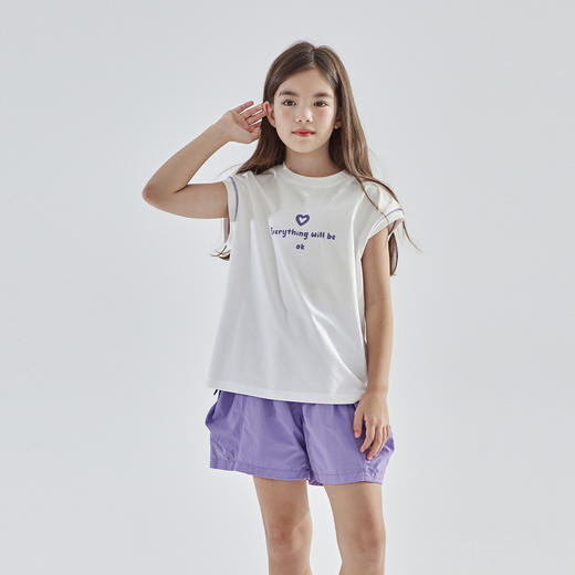 cicochild2025夏新款亲子中大女童小薄荷凉感抗菌连肩短袖T恤 商品图3