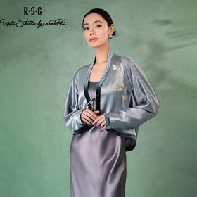 郭培成衣品牌精品系列蝴蝶铜钱刺绣茧型披肩外套