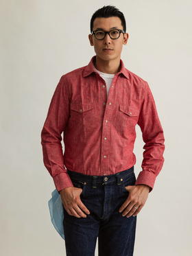 100Hands Western Shirt 红色单宁衬衫