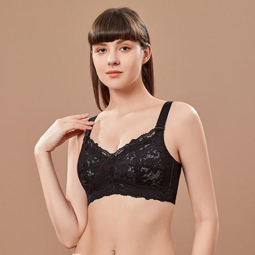 QC-W6190*  内衣女大胸显小超薄款夏轻薄收副乳防下垂全罩杯调整型大码文胸（单件） 商品图2
