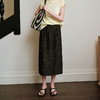 OLrain欧芮儿简约压褶铅笔半裙夏季2025新款松紧腰仙气浪漫中长裙 商品缩略图2