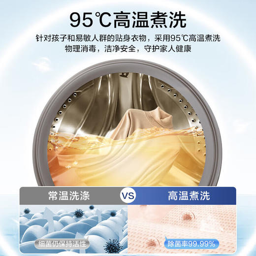 小天鹅（LittleSwan）滚筒洗衣机10公斤_除菌除螨消毒洗_高洗净比高温煮洗_去渍节能_TG100YQ2 商品图4