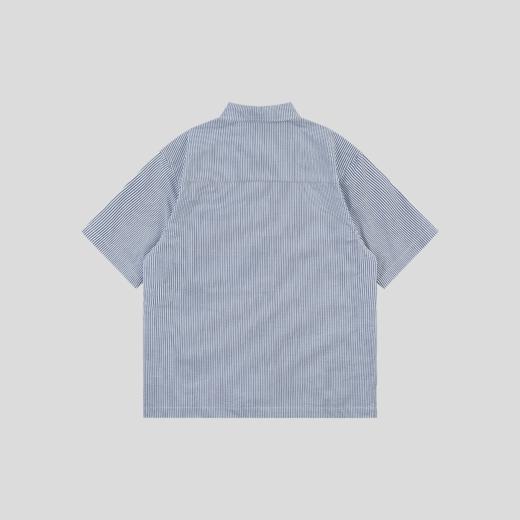 GOODBAI 表情logo刺绣口袋翻领oversize短袖衬衫 商品图4