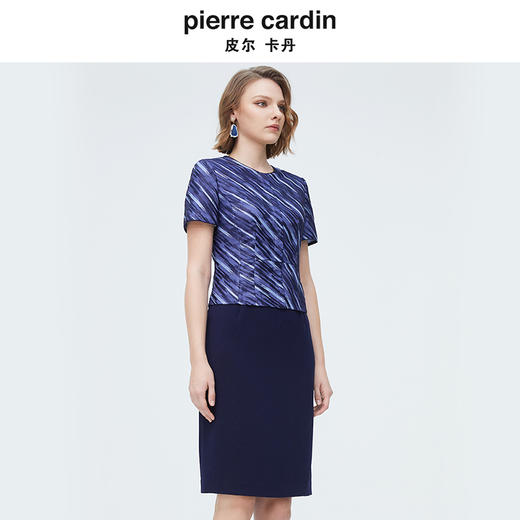 [皮尔卡丹女装]连衣裙酒红优雅羊毛高级感通勤场合裙子 商品图1