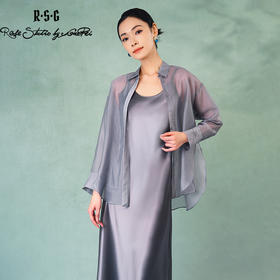 郭培成衣品牌精品系列薄雾轻纱高级感裸肤衬衫