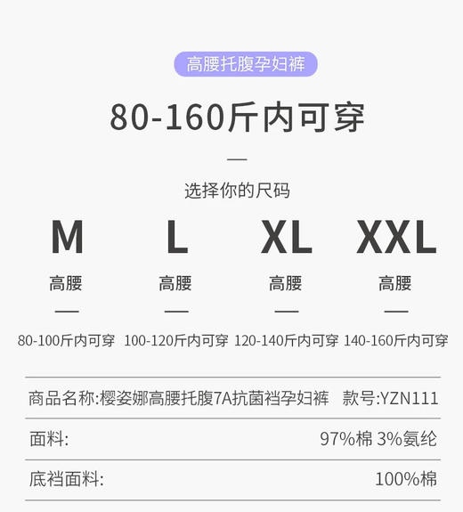 低腰V型孕妇内裤3条装（肤色蓝色粉色） 商品图8