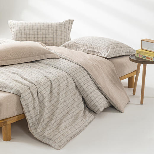 【分仓直发包邮】无印良品60支新疆长绒棉四件套（经典格/牛仔格）MJ-T2024-0291 商品图5